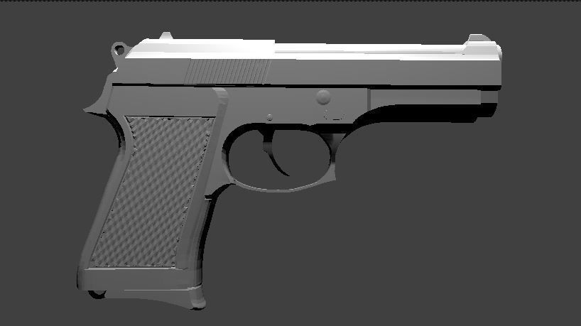 Pistol 3d model for free Free 3D model_1