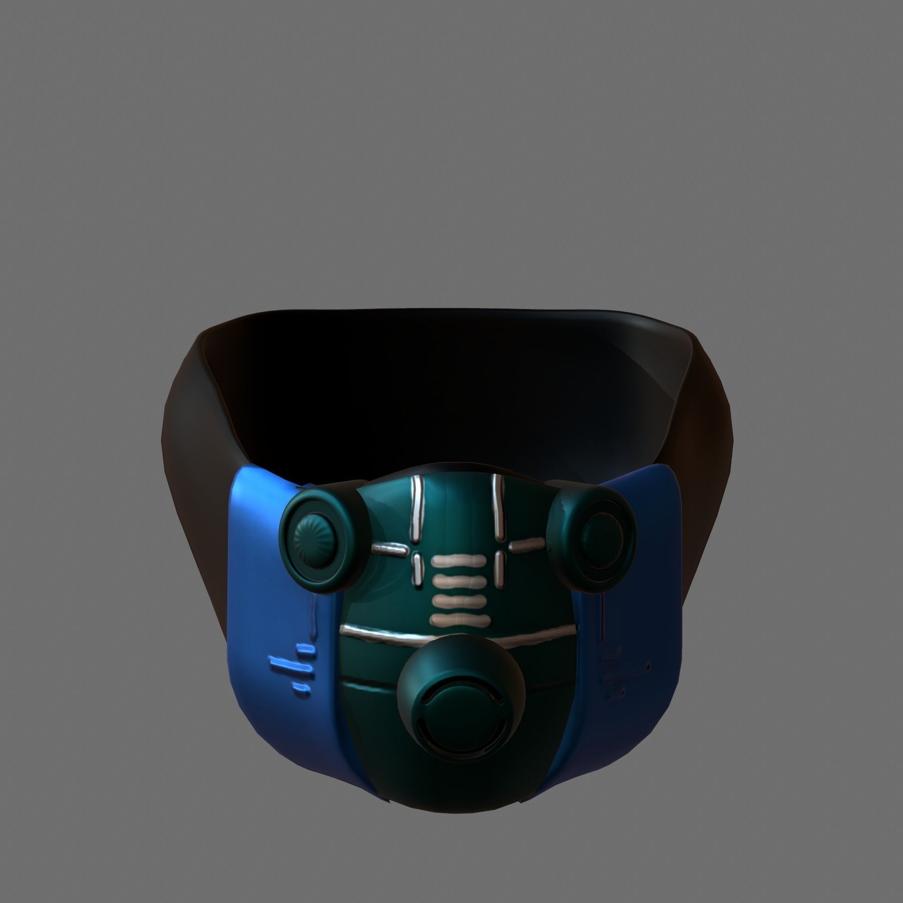 Gas mask helmet 3d model scifi Low-poly Low-poly 3D model_6