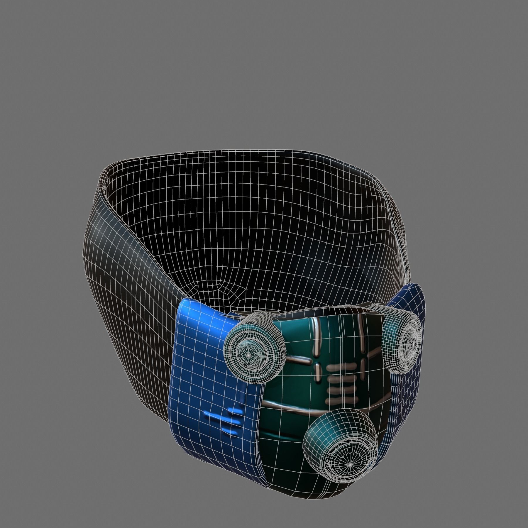 Gas mask helmet 3d model scifi Low-poly Low-poly 3D model_4
