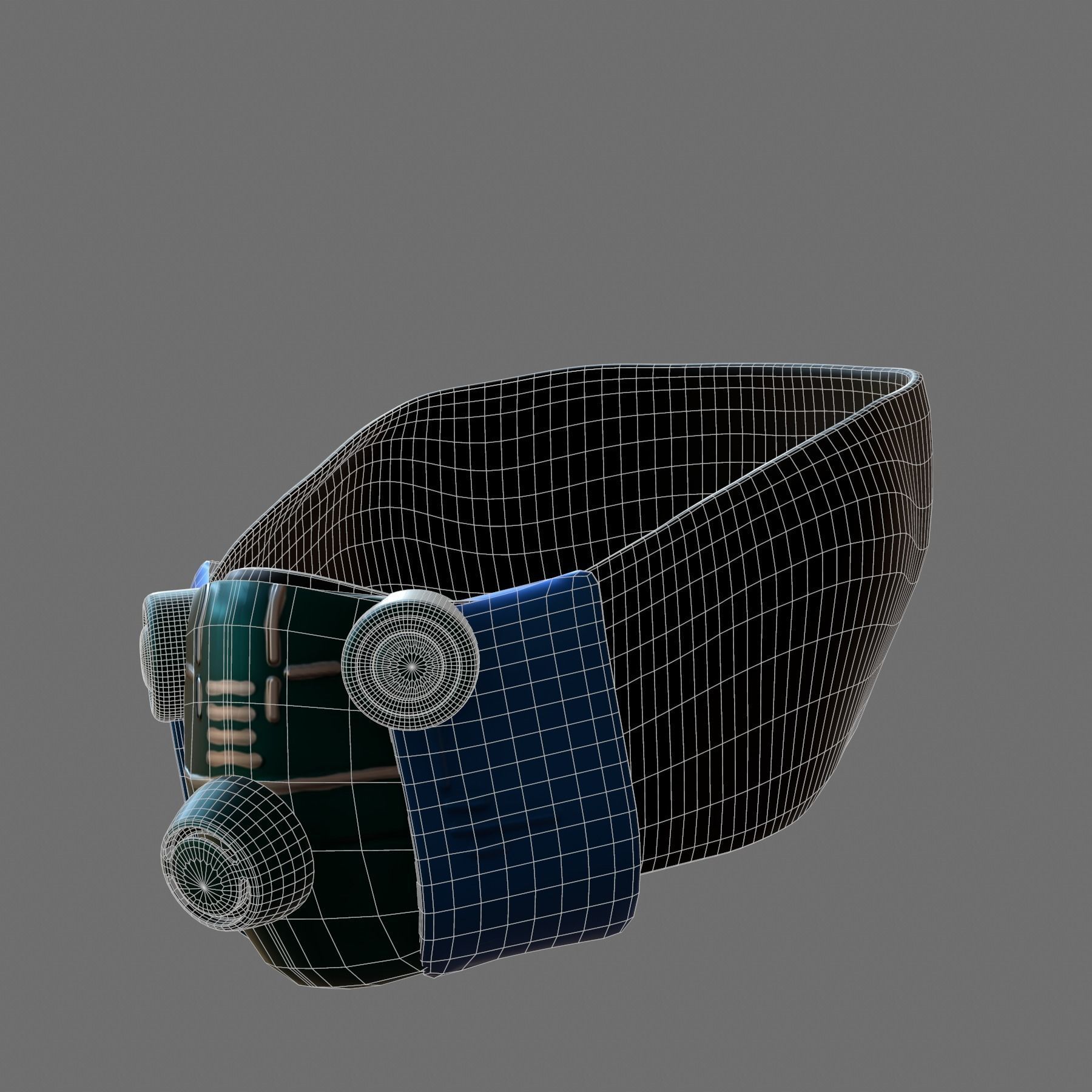 Gas mask helmet 3d model scifi Low-poly Low-poly 3D model_5