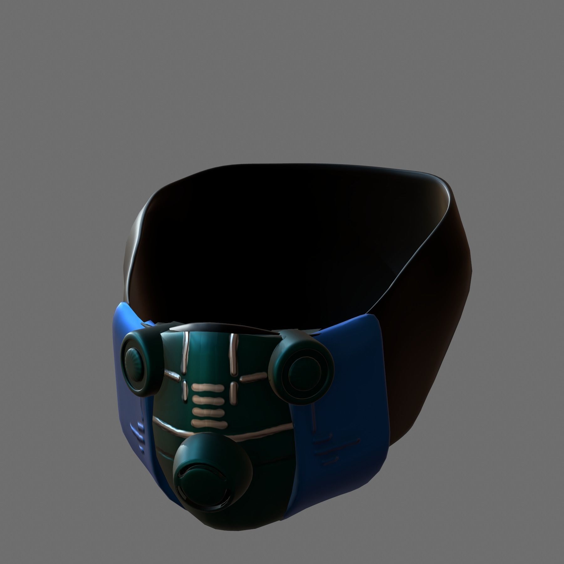 Gas mask helmet 3d model scifi Low-poly Low-poly 3D model_3