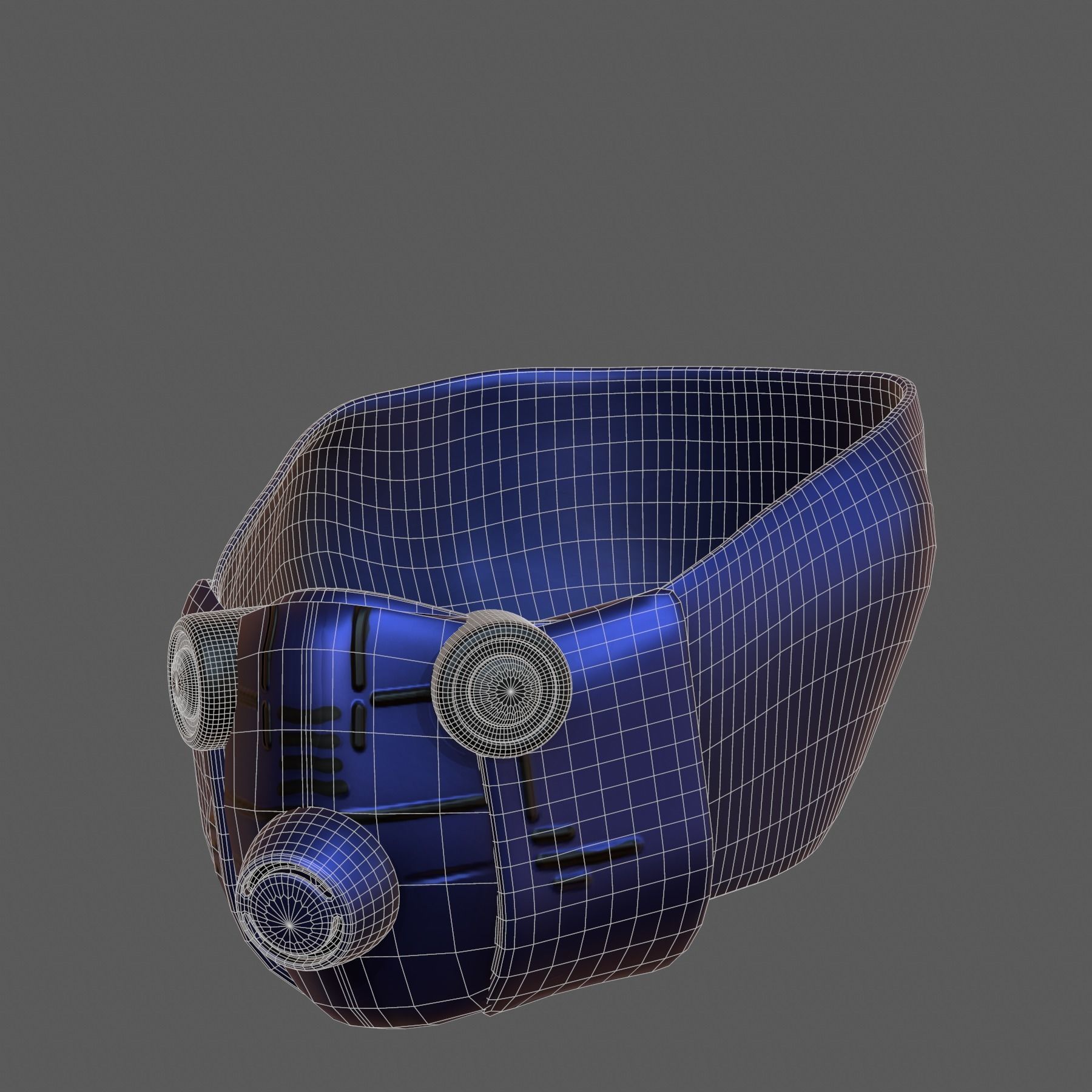 Gas mask helmet 3d model scifi Low-poly  Low-poly 3D model_4