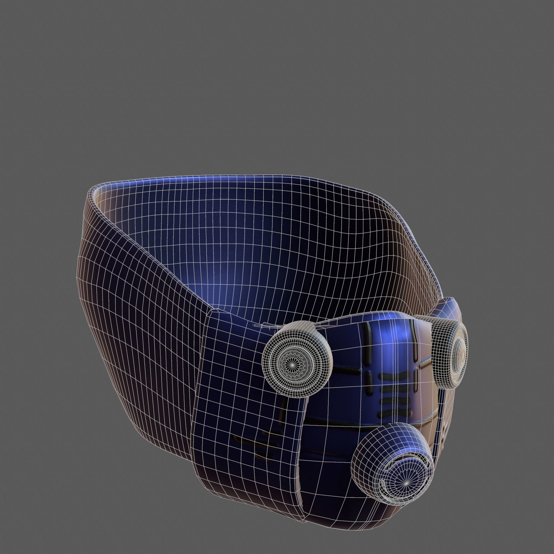 Gas mask helmet 3d model scifi Low-poly  Low-poly 3D model_6