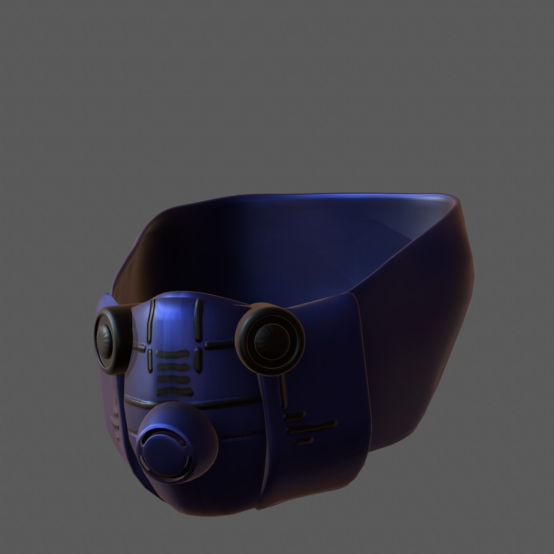 Gas mask helmet 3d model scifi Low-poly  Low-poly 3D model_3