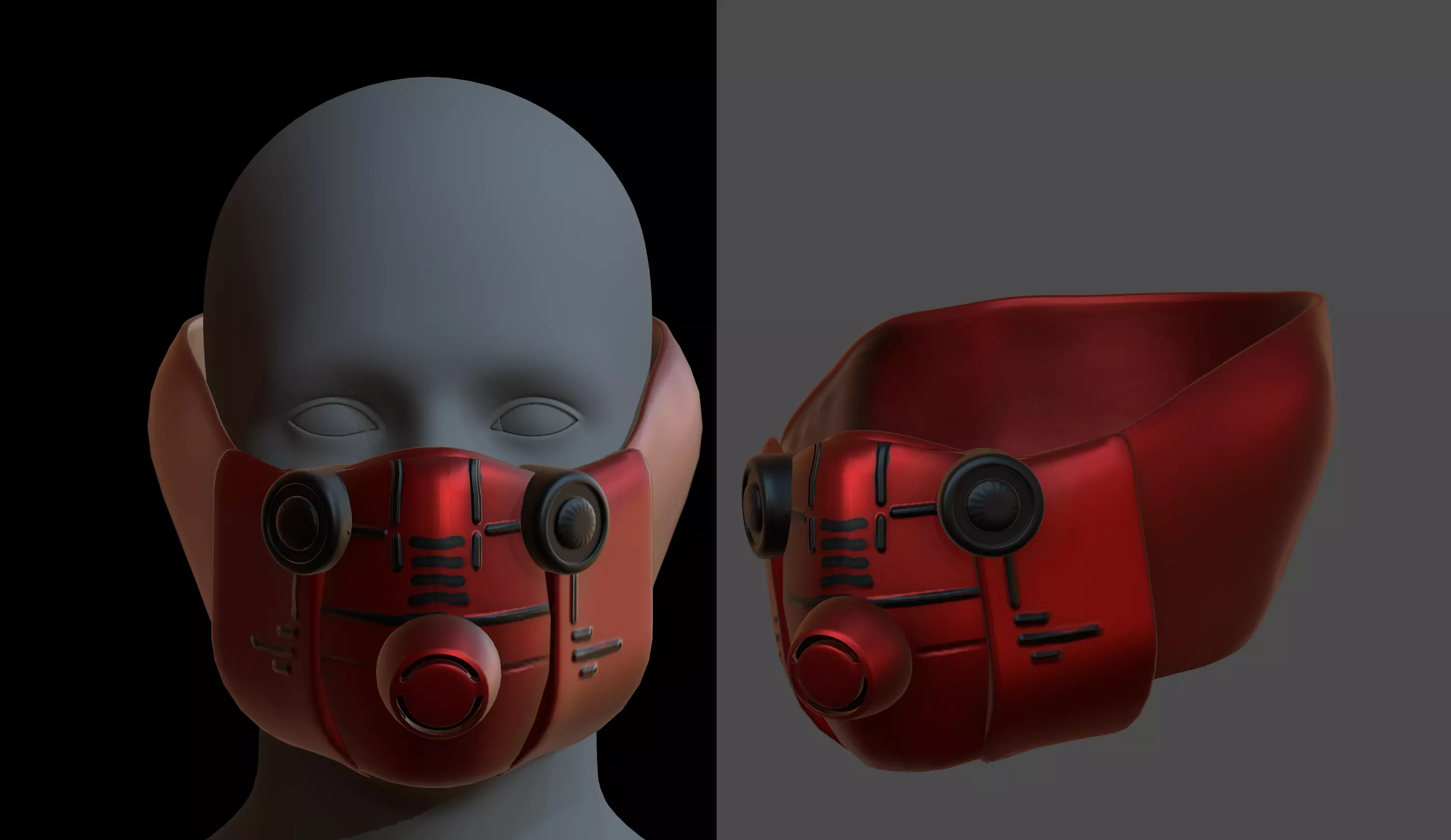 Gas mask helmet 3d model scifi Low-poly Low-poly 3D model