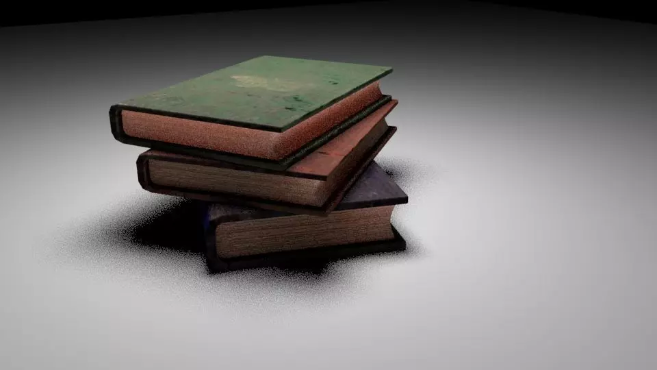 pile of books Free 3D model_0