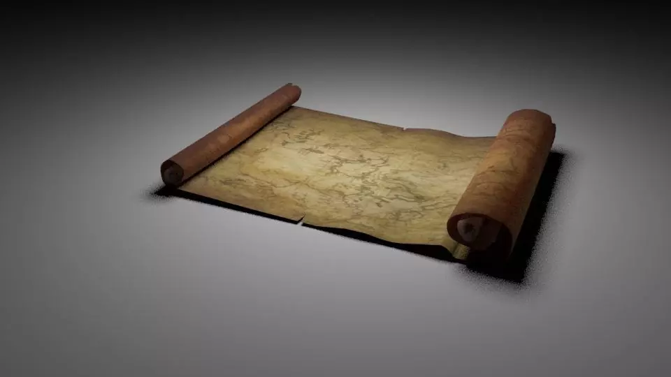 parchemin scroll Free 3D model_0