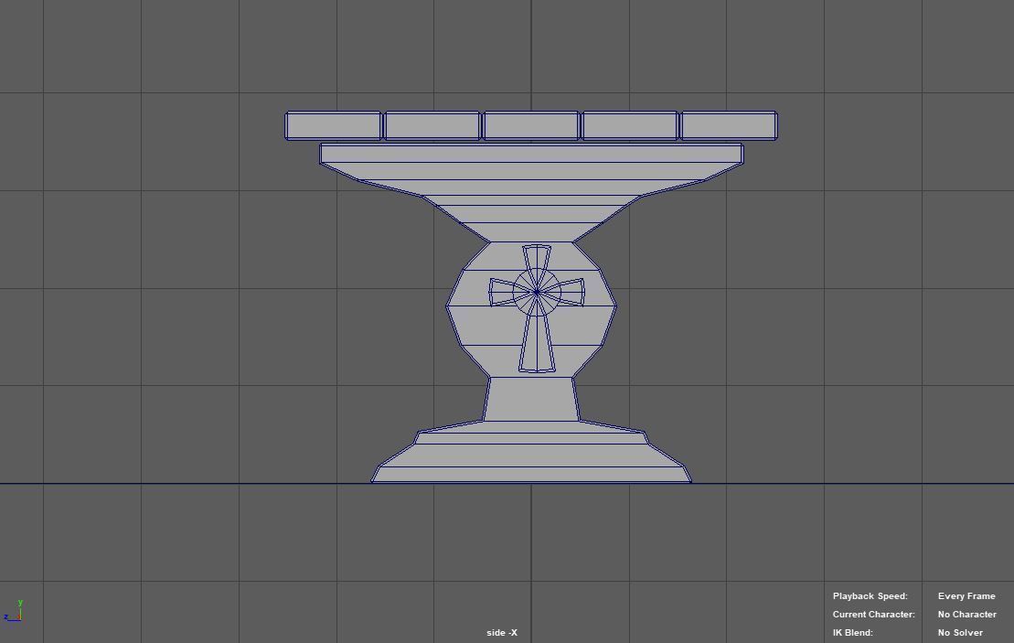 wooden table Free 3D model_3