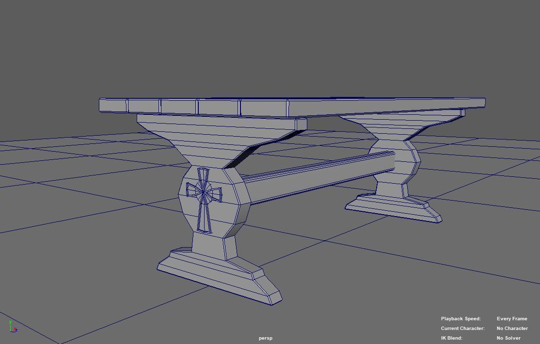 wooden table Free 3D model_1