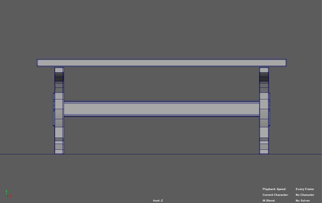 wooden table Free 3D model_4