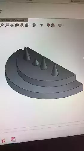 3d model watermelon slice on computer screen