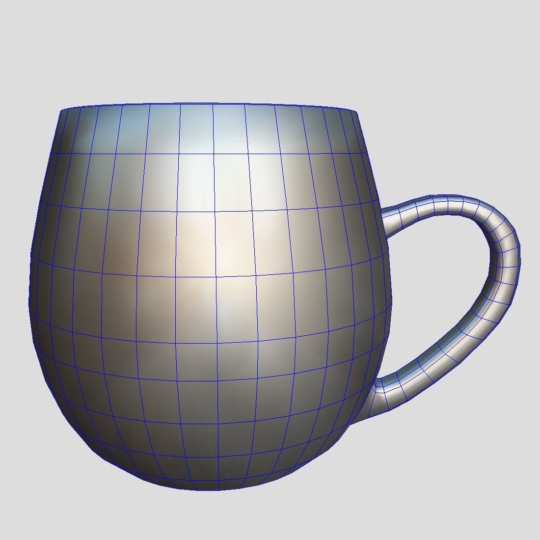 Mug 4 coffee cup Low-poly 3D model_3