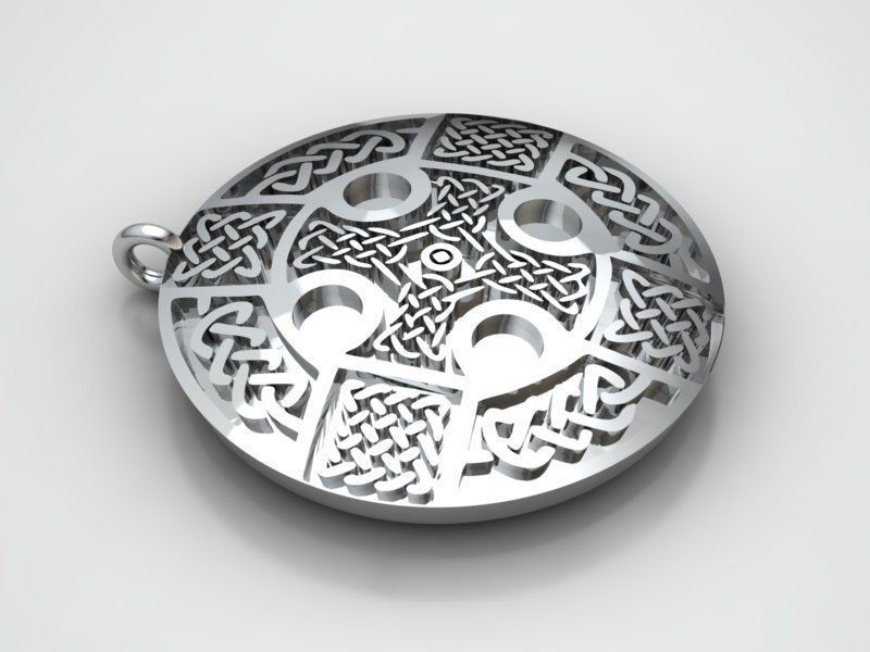 Celtic Cross Pendant 3D print model_2