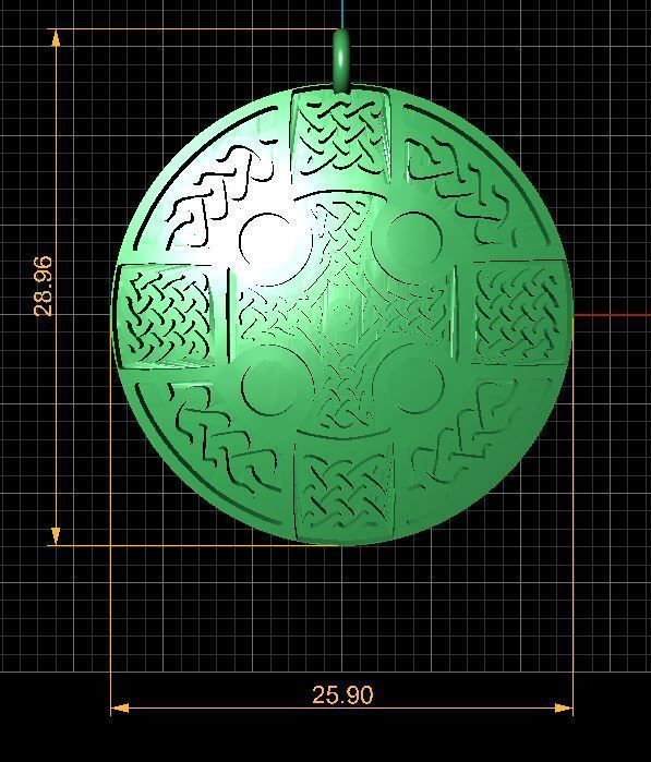 Celtic Cross Pendant 3D print model_3