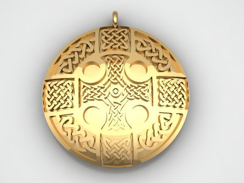 Celtic Cross Pendant 3D print model_1