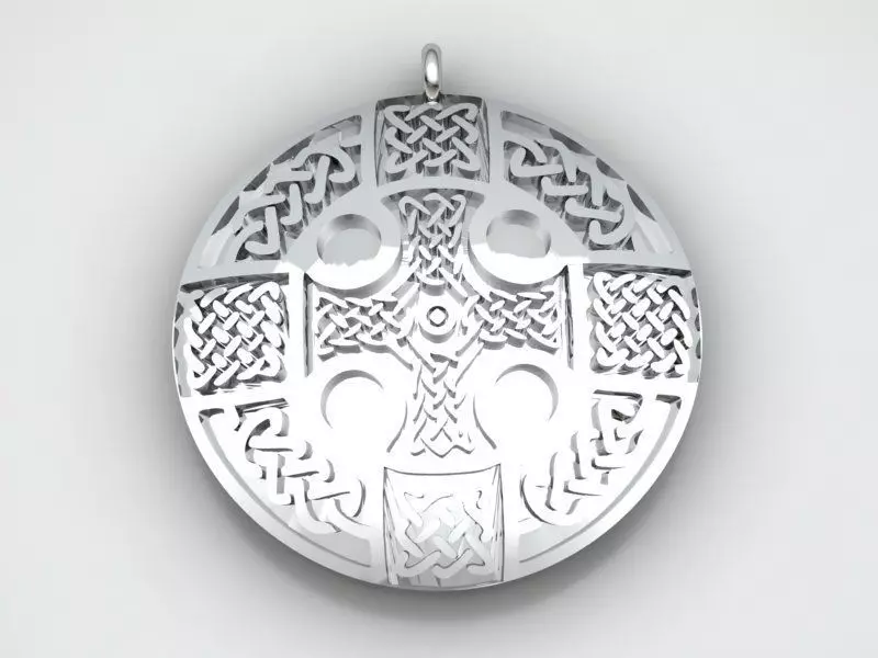 Celtic Cross Pendant 3D print model_0