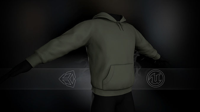 Green Winter Hoodie Low-poly 3D model