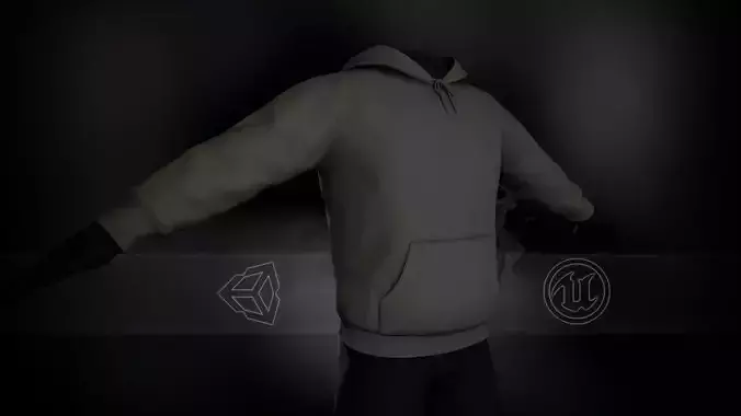 Green Winter Hoodie Low-poly 3D model