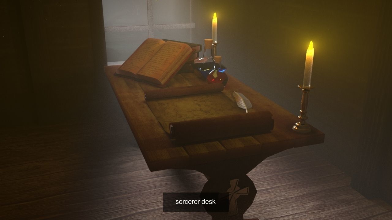 the sorcerer desk and all artefacts 3D Model Collection_1