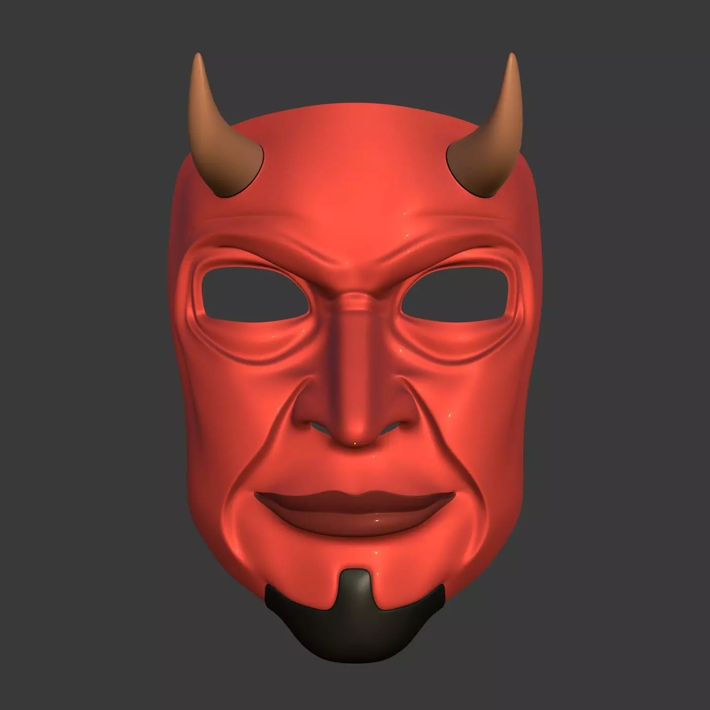 Demon Mask Low-poly 3D model_0