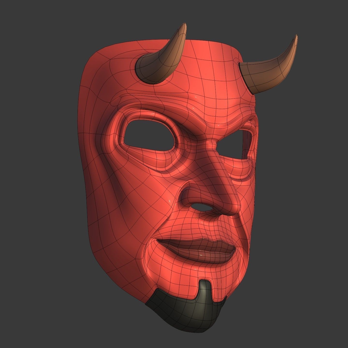 Demon Mask Low-poly 3D model_14
