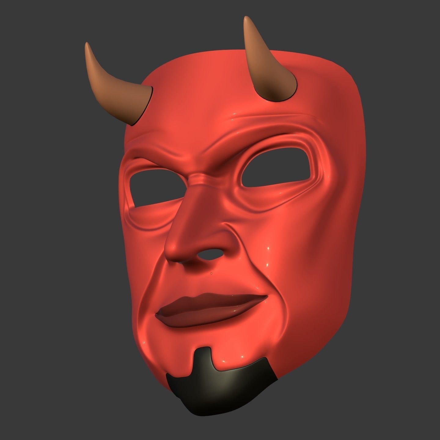 Demon Mask Low-poly 3D model_9