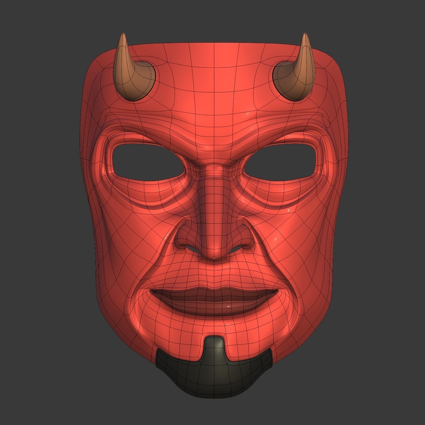 Demon Mask Low-poly 3D model_4