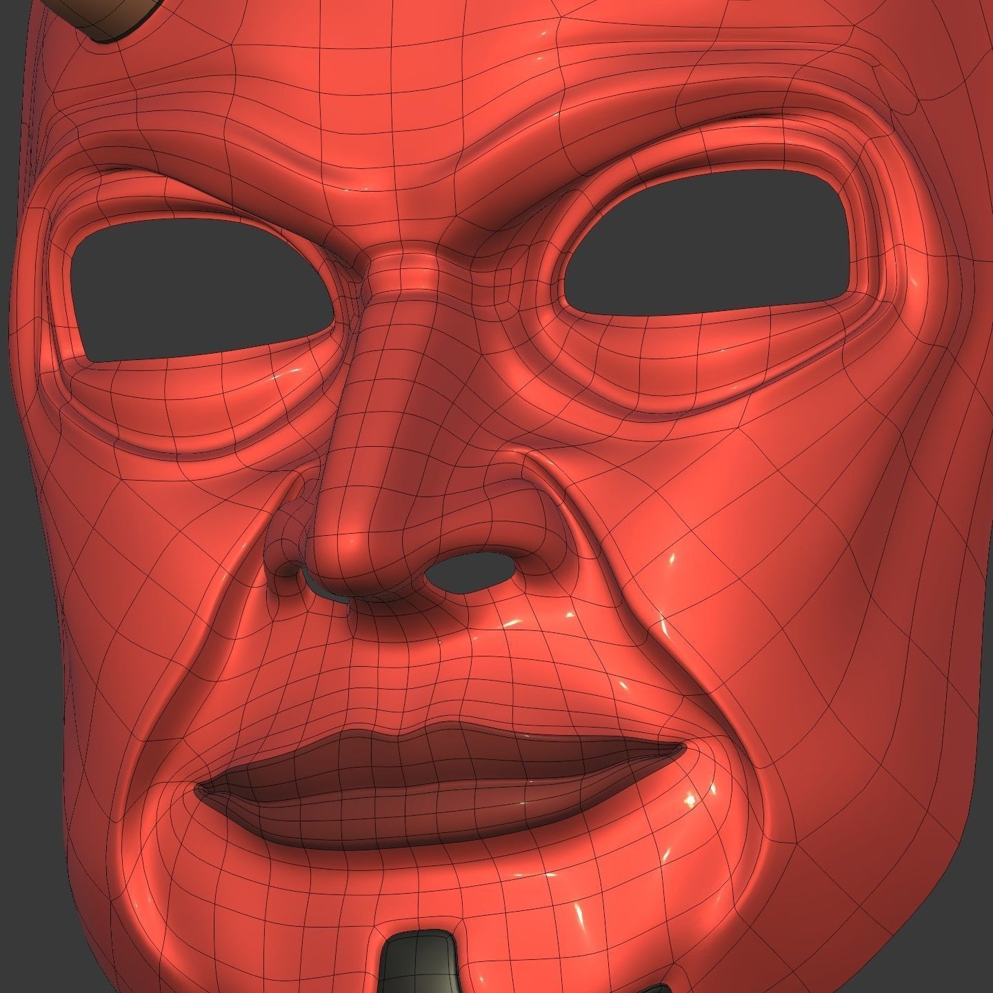 Demon Mask Low-poly 3D model_16