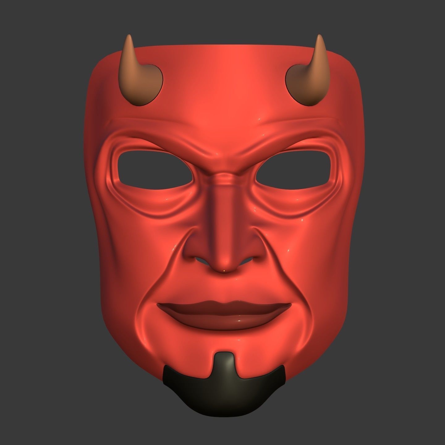 Demon Mask Low-poly 3D model_3