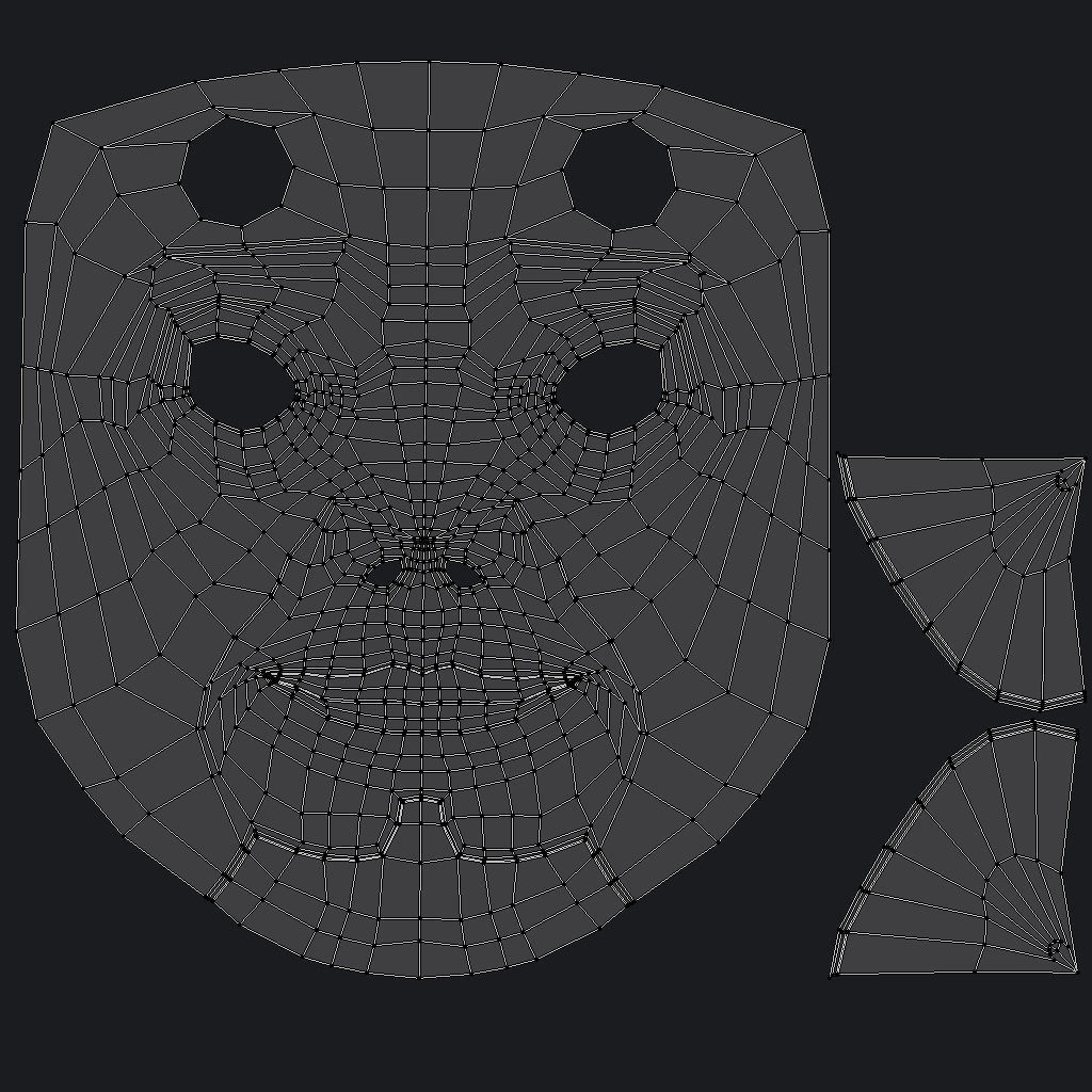 Demon Mask Low-poly 3D model_19