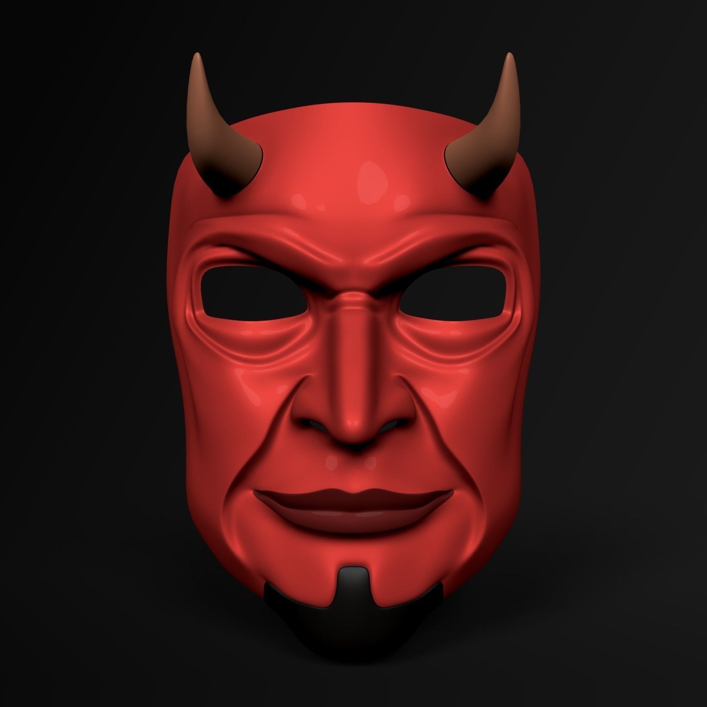 Demon Mask Low-poly 3D model_1