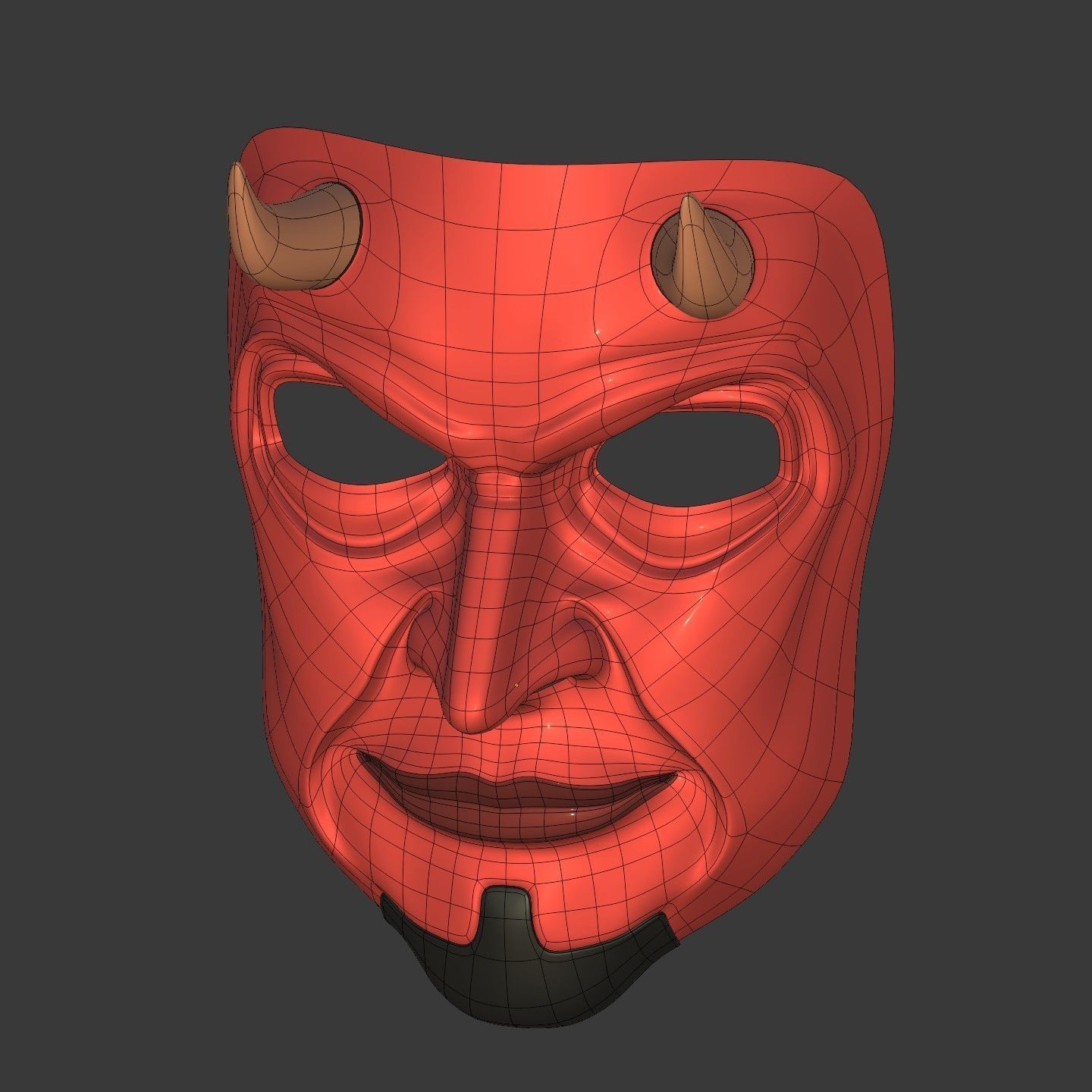 Demon Mask Low-poly 3D model_18
