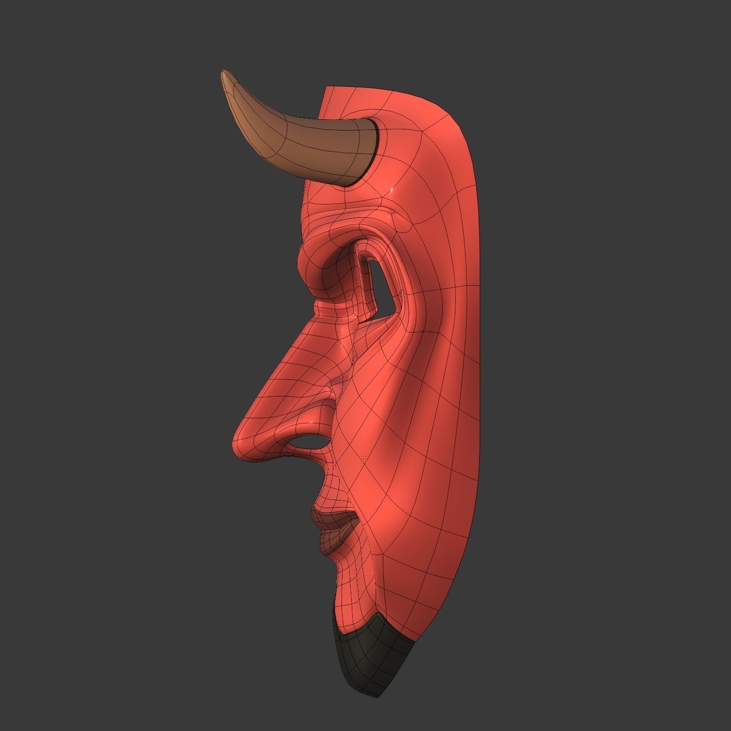 Demon Mask Low-poly 3D model_8