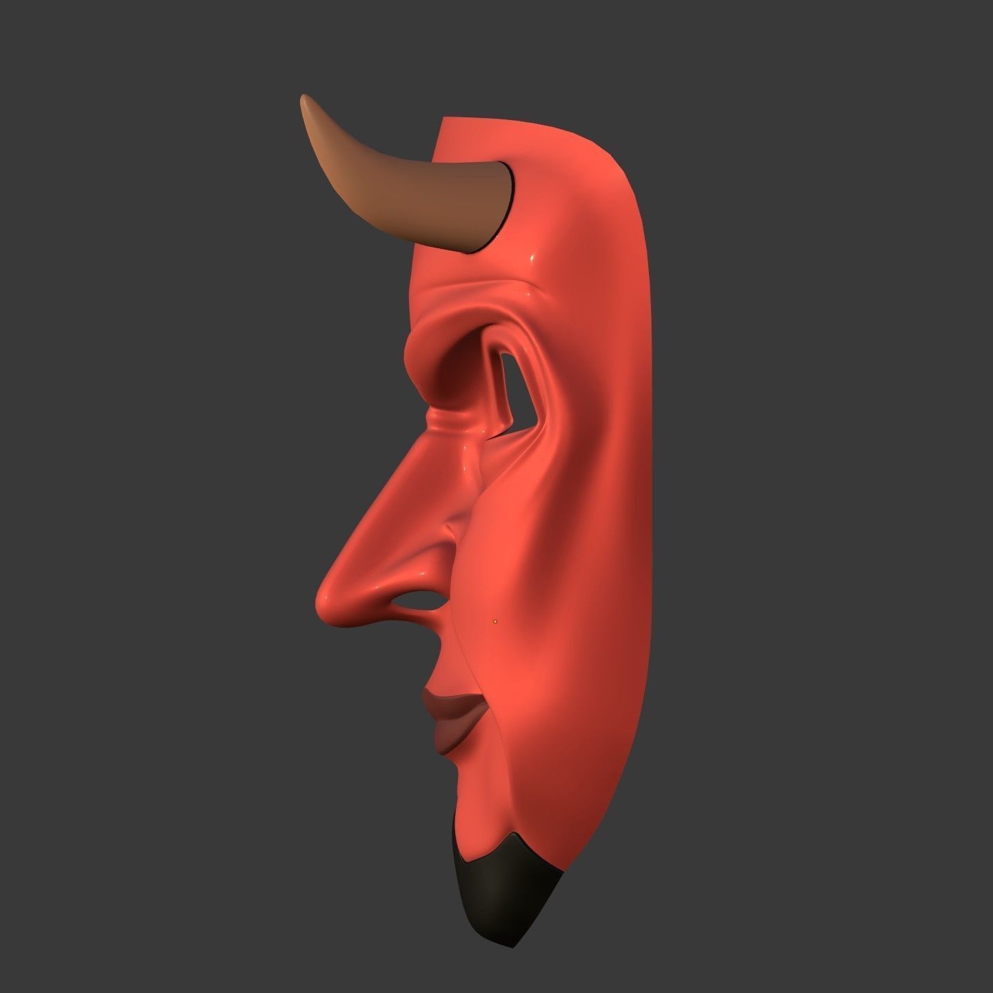 Demon Mask Low-poly 3D model_7