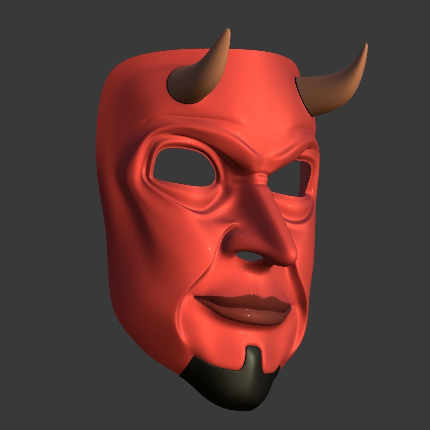 Demon Mask Low-poly 3D model_13