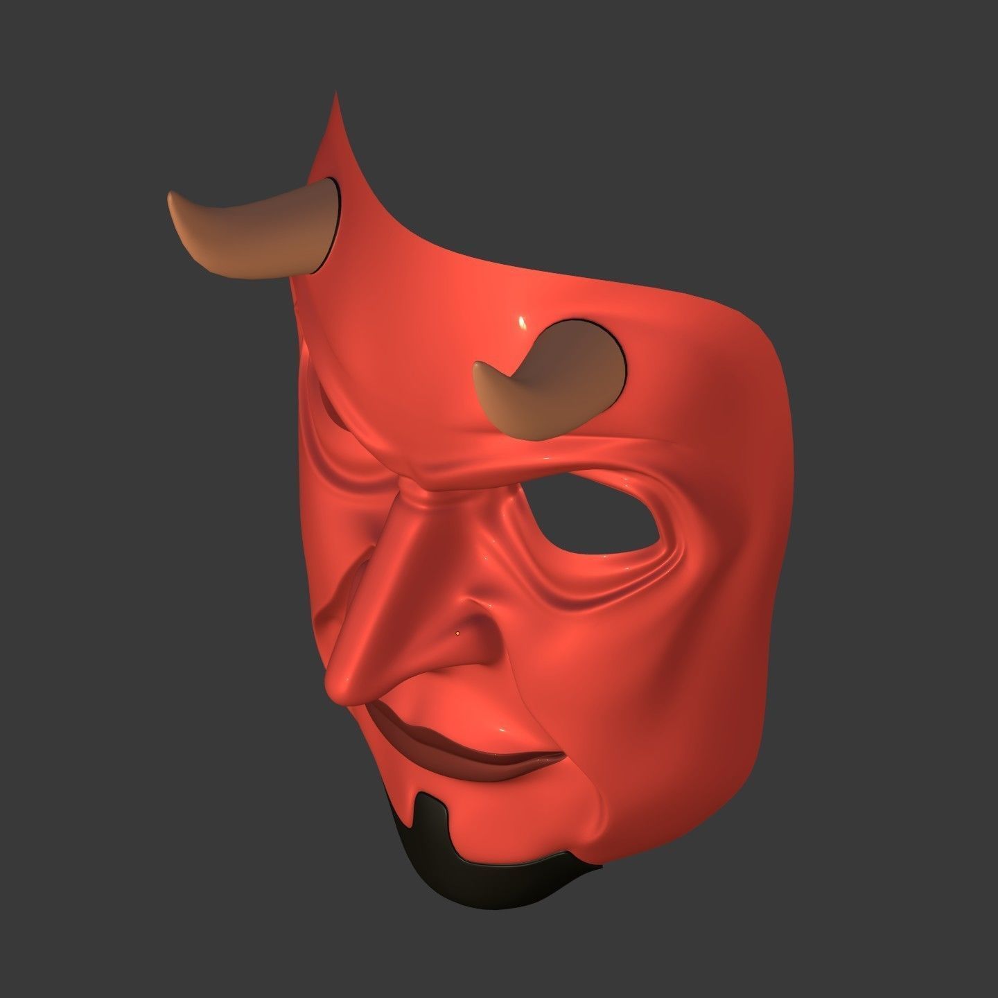 Demon Mask Low-poly 3D model_11