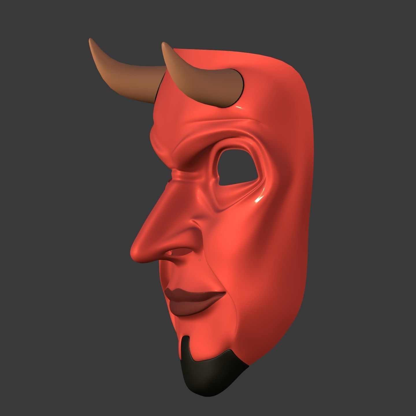 Demon Mask Low-poly 3D model_5