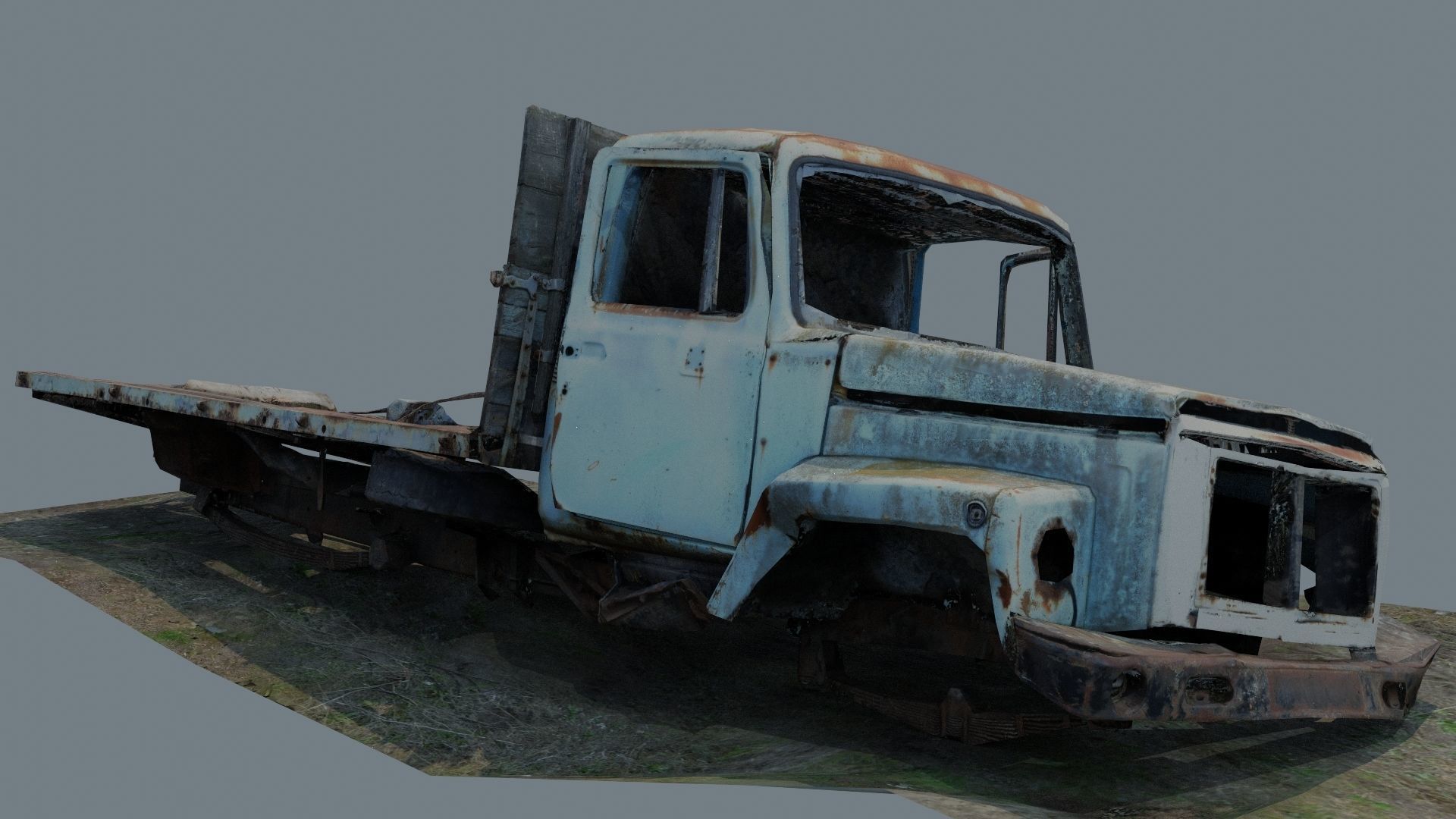 GAZ 3307 Low-poly 3D model_1