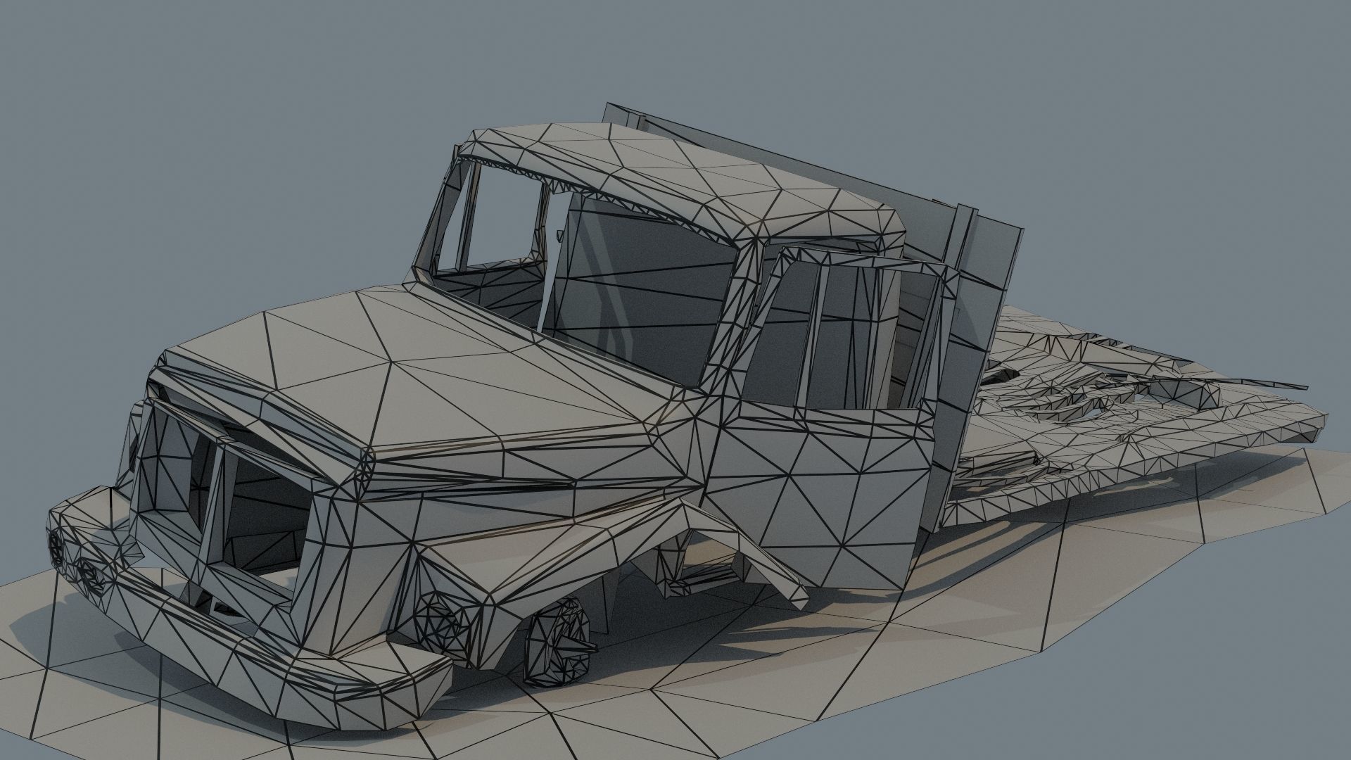 GAZ 3307 Low-poly 3D model_5