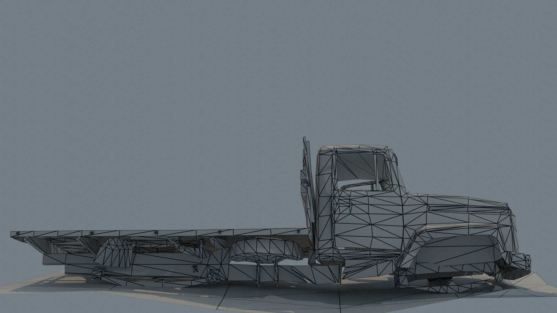 GAZ 3307 Low-poly 3D model_9