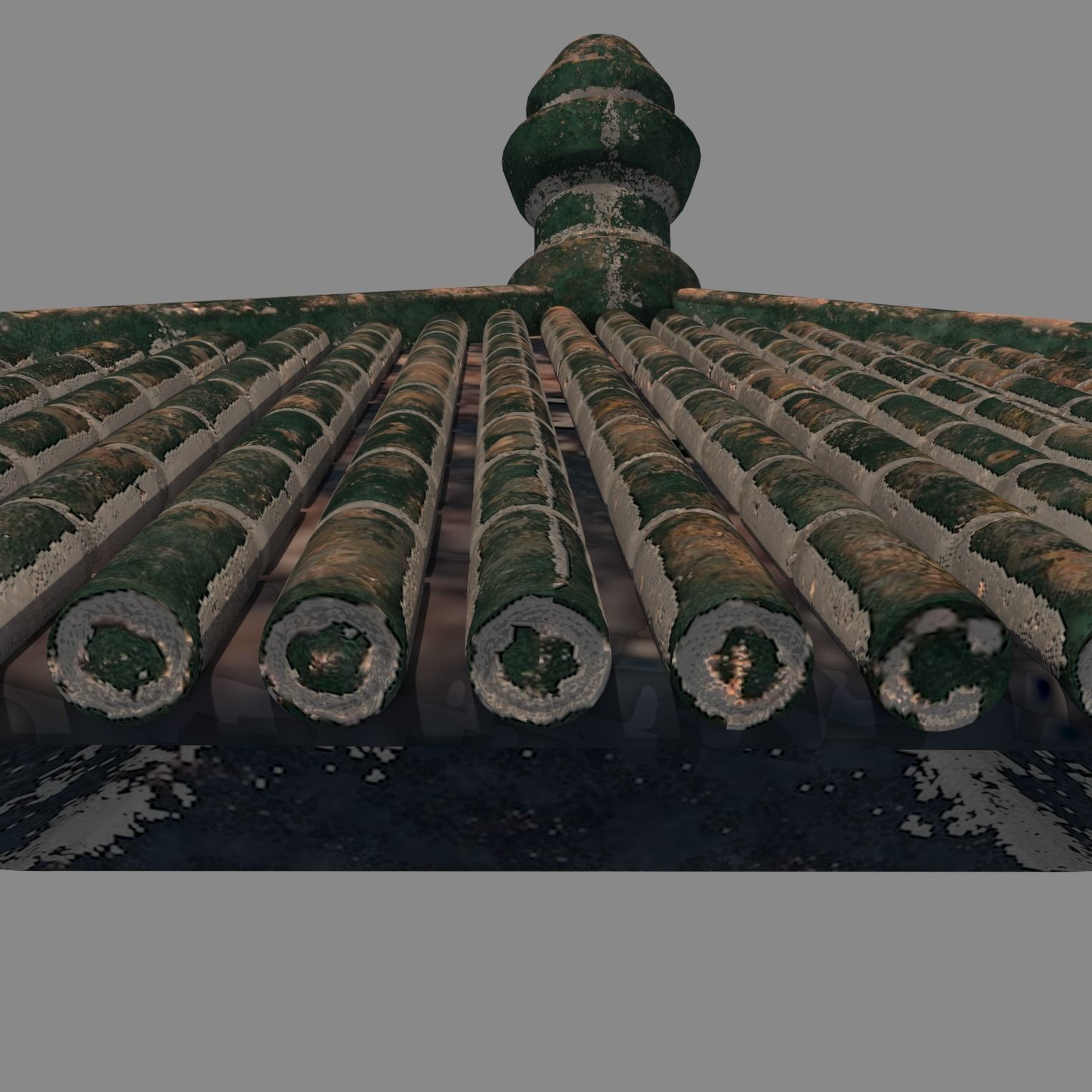 Japan Chinese roof 3D model_2