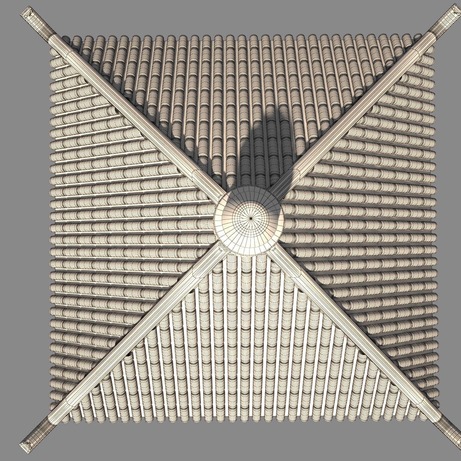 Japan Chinese roof 3D model_5