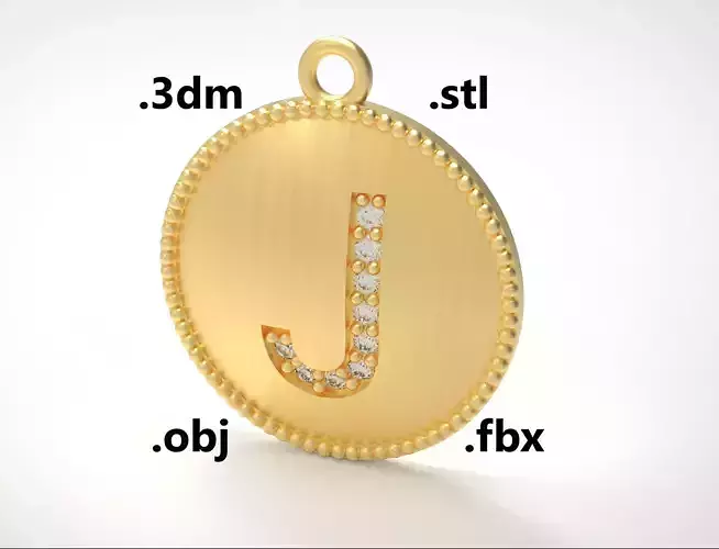 Model 175 Alphabets Necklace  The Letter J Necklace Camber 3D print model