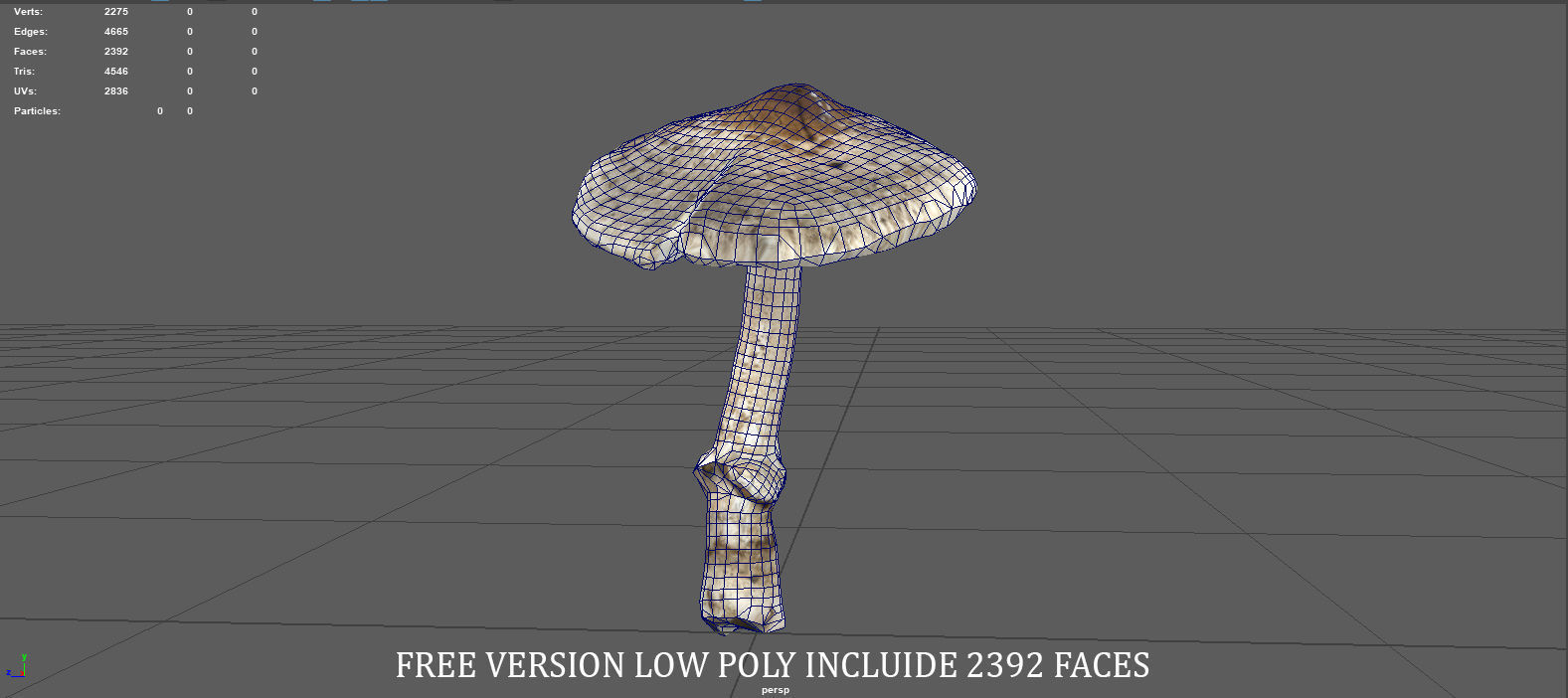 MUSHROOM 3 Low-poly 3D model_11