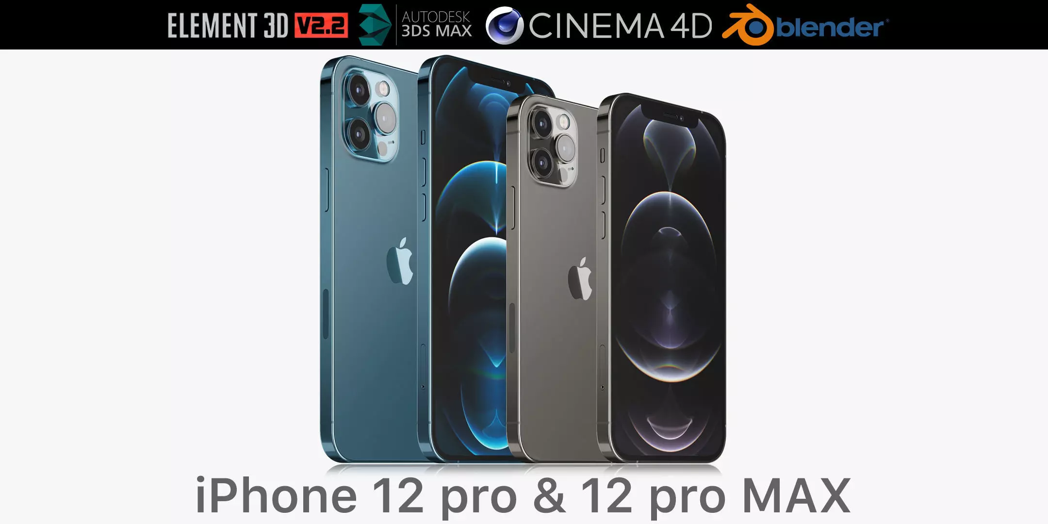 Apple iPhone 12 PRO and 12 pro MAX 3D model_0