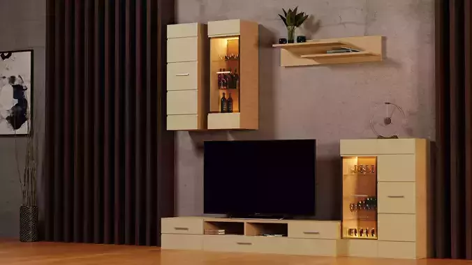 AlphaB2B TV SNOWLATTE - Tv Unit Free low-poly 3D model