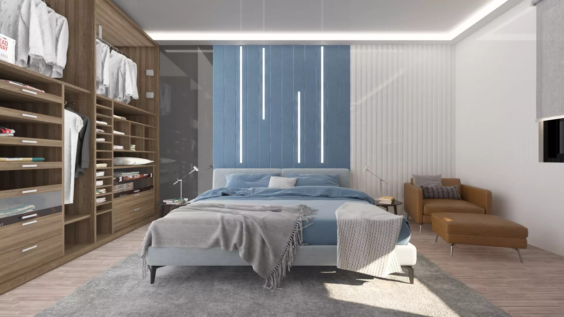 bedroom 2 modern with walk in closet 3D print model
