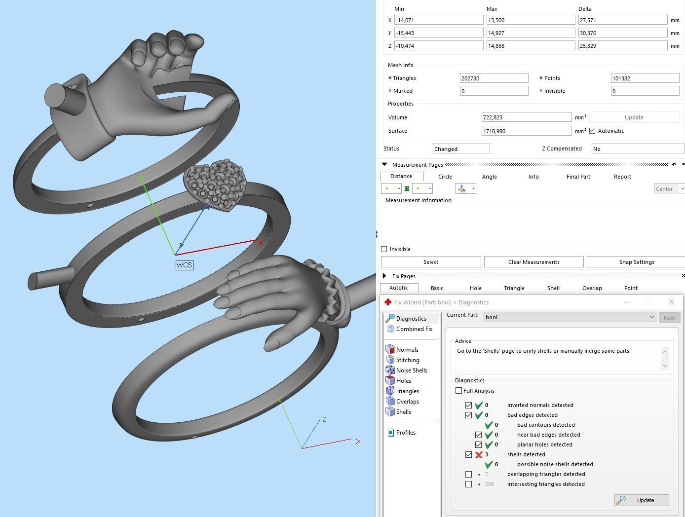 Gimmel Ring Hands Fede ring 3D print model_8