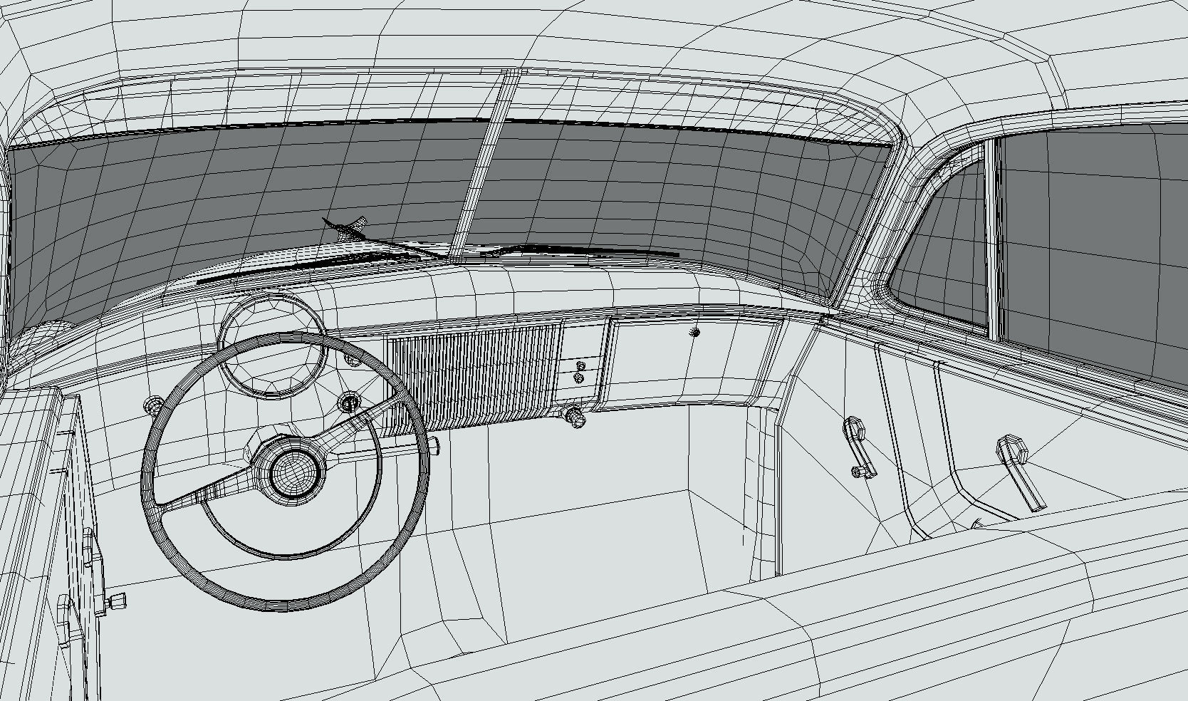 Chevy Fleetline Coupe 1949 Low-poly 3D model_25