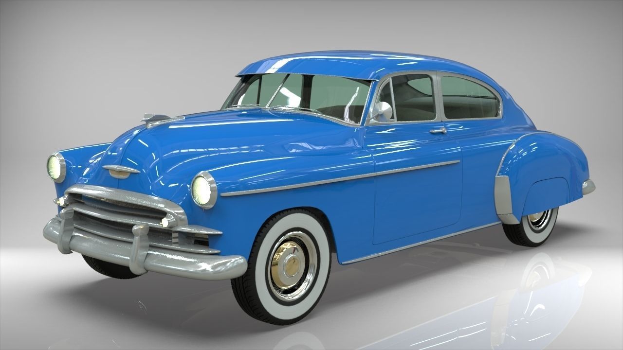 Chevy Fleetline Coupe 1949 Low-poly 3D model_8